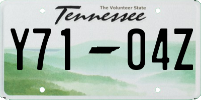 TN license plate Y7104Z