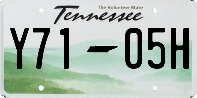 TN license plate Y7105H