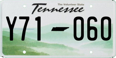 TN license plate Y7106O