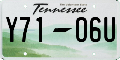 TN license plate Y7106U