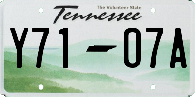 TN license plate Y7107A