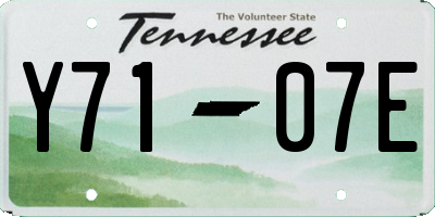 TN license plate Y7107E