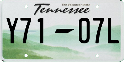 TN license plate Y7107L