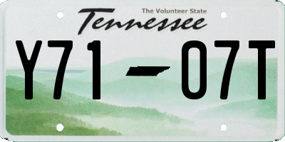 TN license plate Y7107T
