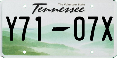 TN license plate Y7107X