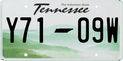 TN license plate Y7109W