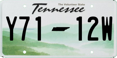 TN license plate Y7112W