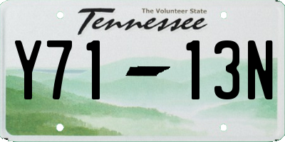 TN license plate Y7113N