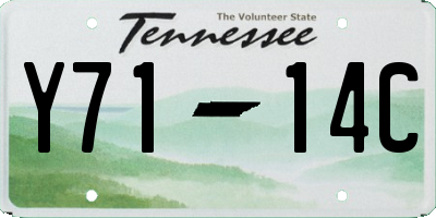 TN license plate Y7114C