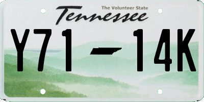 TN license plate Y7114K