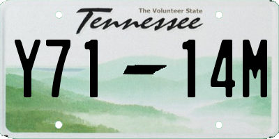 TN license plate Y7114M