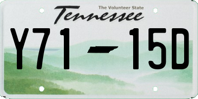 TN license plate Y7115D