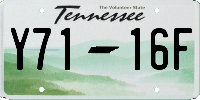 TN license plate Y7116F