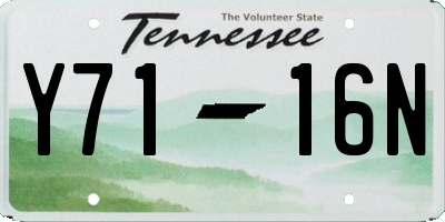 TN license plate Y7116N