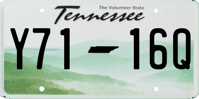 TN license plate Y7116Q