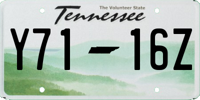 TN license plate Y7116Z
