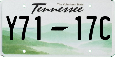 TN license plate Y7117C