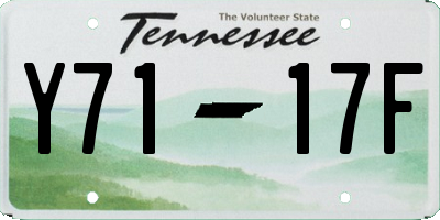 TN license plate Y7117F