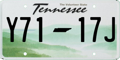 TN license plate Y7117J