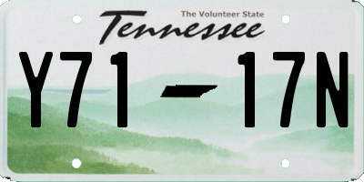 TN license plate Y7117N