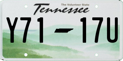 TN license plate Y7117U
