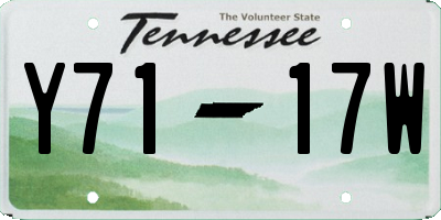 TN license plate Y7117W