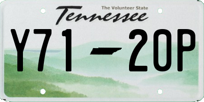 TN license plate Y7120P