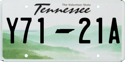 TN license plate Y7121A