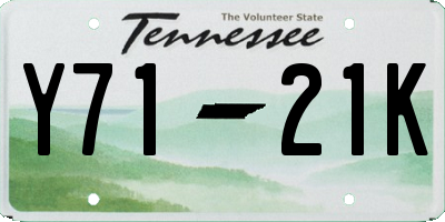 TN license plate Y7121K