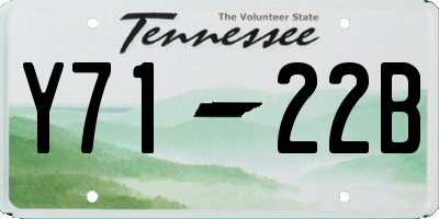 TN license plate Y7122B