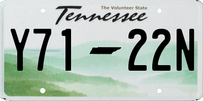 TN license plate Y7122N