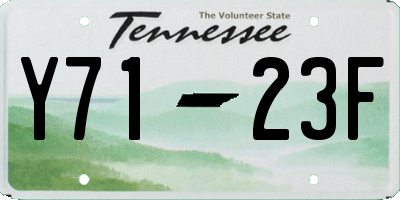 TN license plate Y7123F