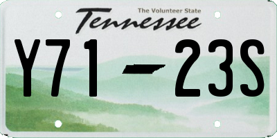 TN license plate Y7123S