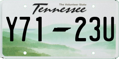 TN license plate Y7123U