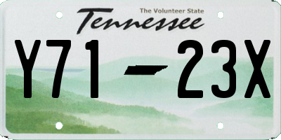 TN license plate Y7123X