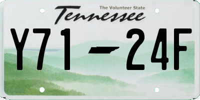 TN license plate Y7124F