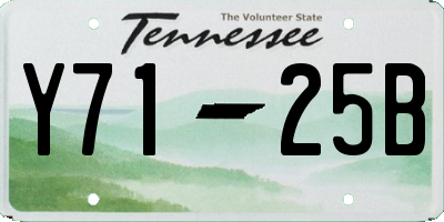TN license plate Y7125B
