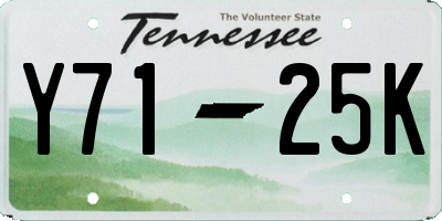 TN license plate Y7125K