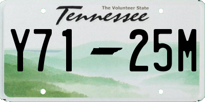TN license plate Y7125M