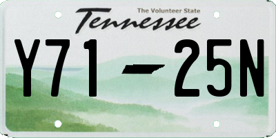 TN license plate Y7125N