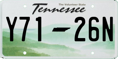 TN license plate Y7126N