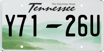 TN license plate Y7126U