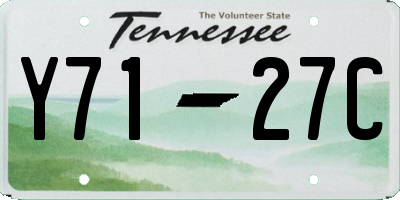 TN license plate Y7127C