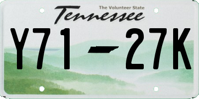 TN license plate Y7127K