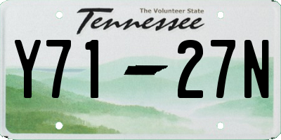 TN license plate Y7127N