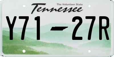 TN license plate Y7127R