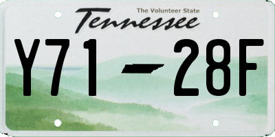 TN license plate Y7128F