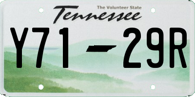 TN license plate Y7129R