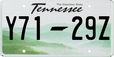 TN license plate Y7129Z