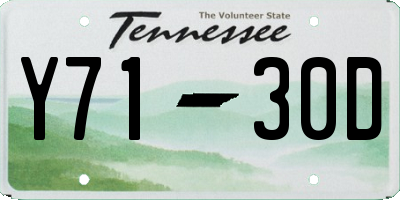 TN license plate Y7130D